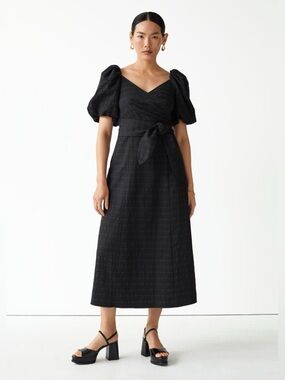 & Other Stories Puff Sleeves Midi Dress